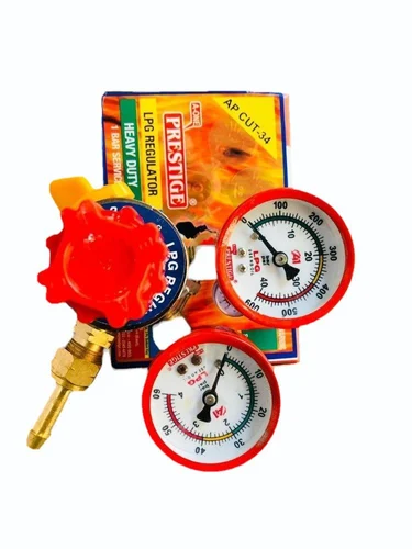 Red Brass LPG Regulator Double Gauge For Industrial A One Prestige
