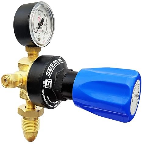 SEEMA Single Stage Double Gauge Argon Gas Pressure Regulator Best Price (ISI Certified)