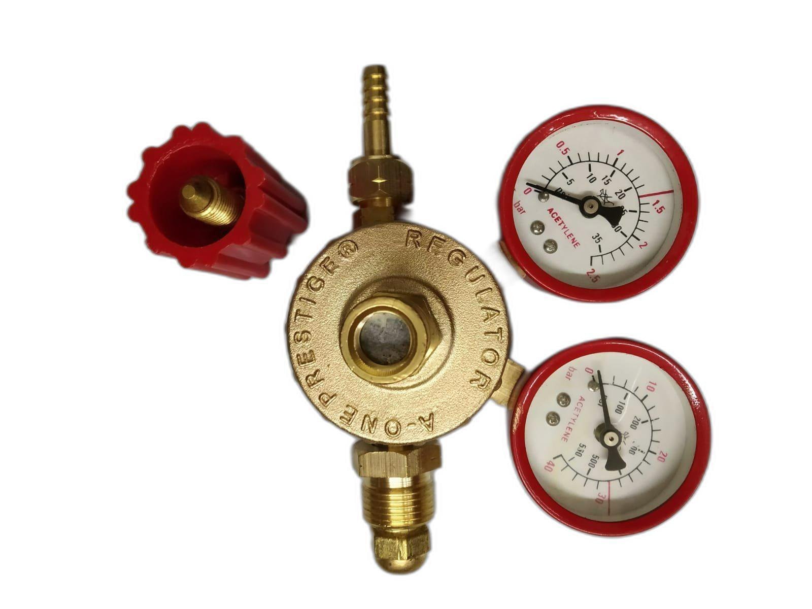 Single Stage Double Gauge Acetylene & D-A Gas Pressure Regulator A One Prestige