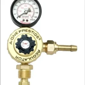 A One Prestige Single Stage Single Gauge Oxygen Regulator Brass Body Prestige