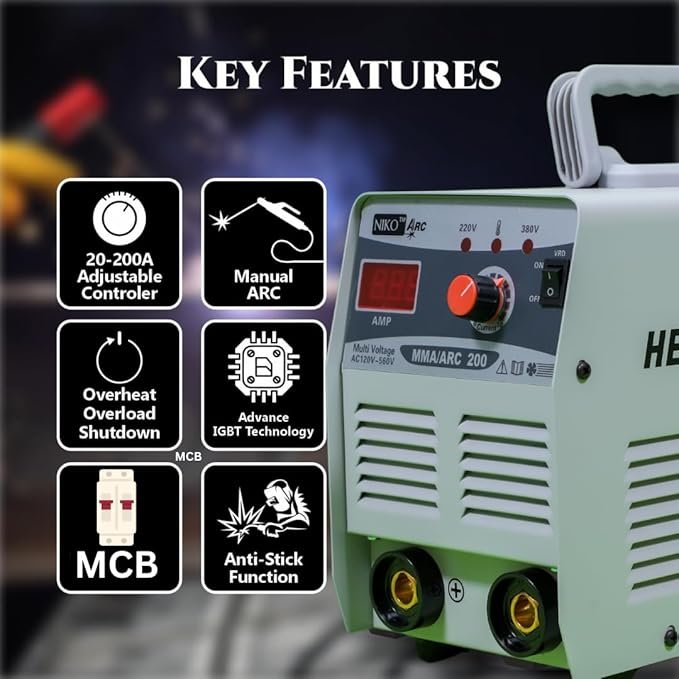NIKO 200Amp Welding Machine IGBT Heavy Duty 5-Board welding machine with MCB 1 year warranty - Image 4