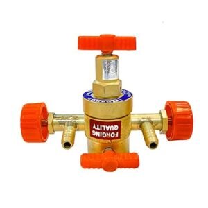 LPG 2 Way Connection High Pressure Gas Cylinder Brass Regulator Adapter Double Nob Specially for Heating Torches (Not for Domestic Use)