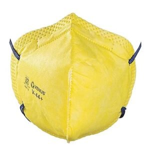 FACE MASK VENUS V-44+ FFP1S Unisex Anti Pollution Yellow ISI Approved Protection Dust Micro Fine Filters Skin Comfort Layer