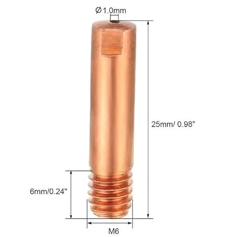 Mogra Tips M6-25MM Mig Welding Gun 0.8mm 1.2mm 1.6mm Copper Contact Tip For Mig Torch Accessories Consumables Spares - Image 2
